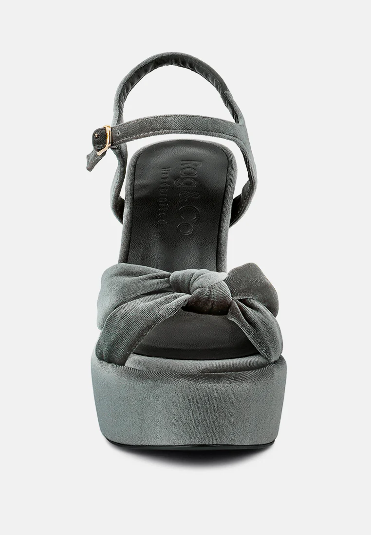 LIDDEL Grey Platform Heel Sandals - Image 3