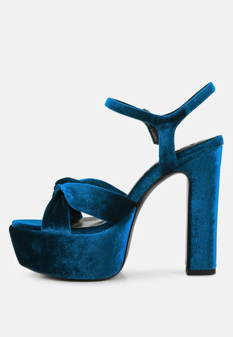 LIDDEL Royal Blue Platform Heel Sandals - Image 3