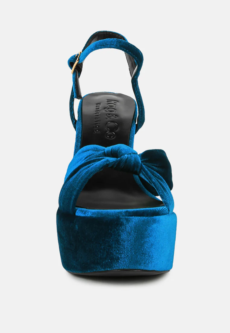 LIDDEL Royal Blue Platform Heel Sandals - Image 4