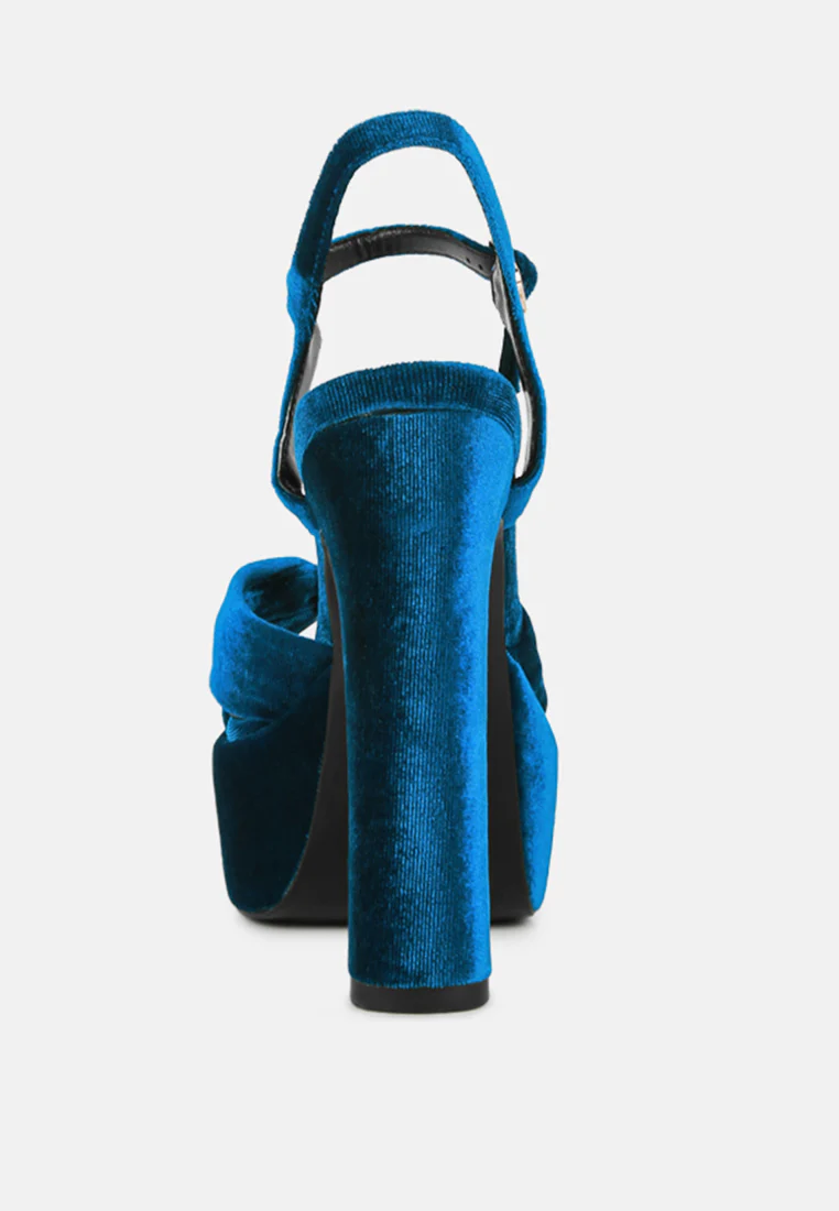 LIDDEL Royal Blue Platform Heel Sandals - Image 5
