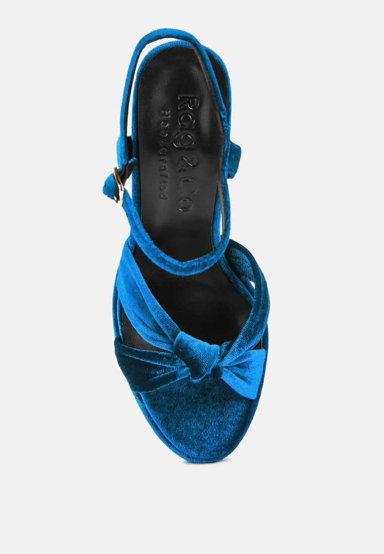 LIDDEL Royal Blue Platform Heel Sandals - Image 6