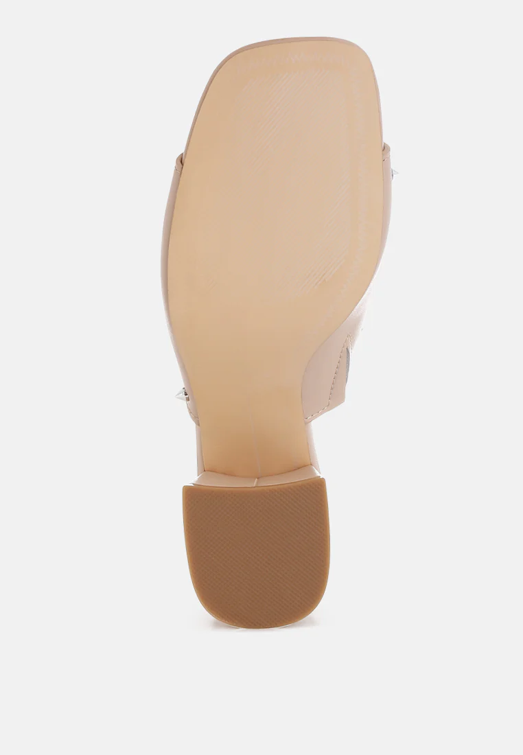 Lomela Stud Embellished Block Heel Slip Ons - Image 5