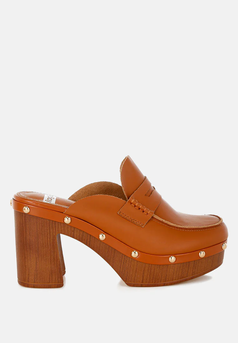 Lyrac Leather Platform Clogs - Image 10