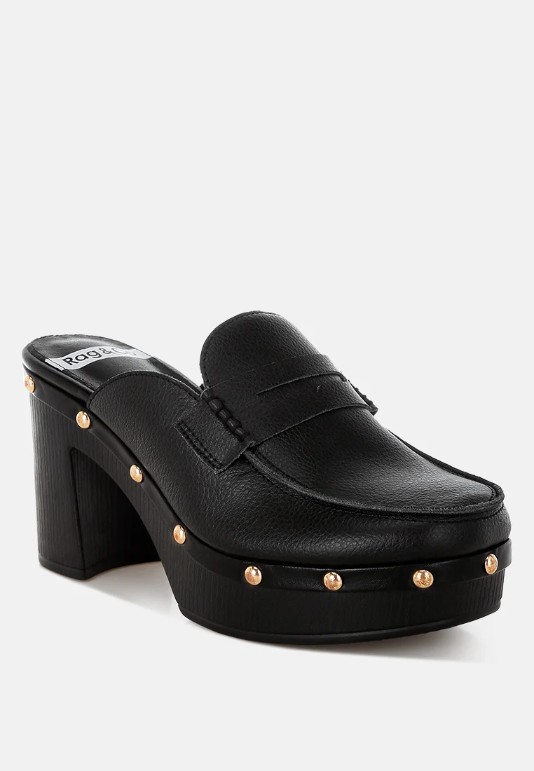 Lyrac Leather Platform Clogs - Image 16