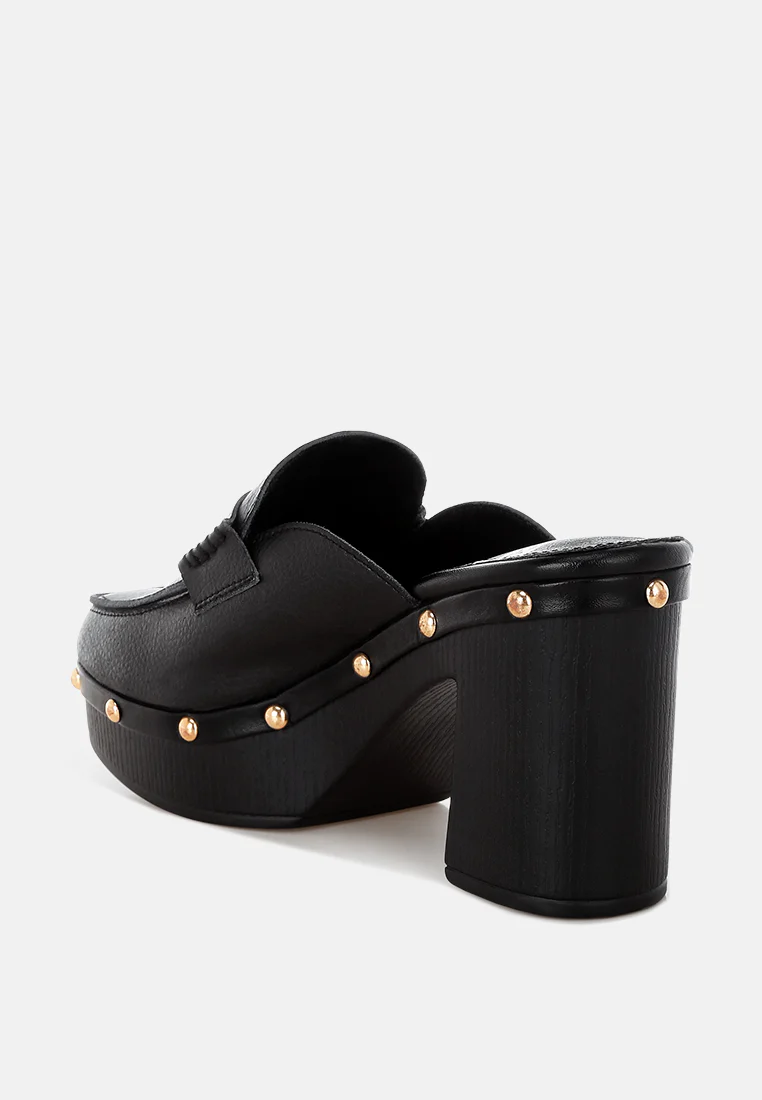 Lyrac Leather Platform Clogs - Image 17