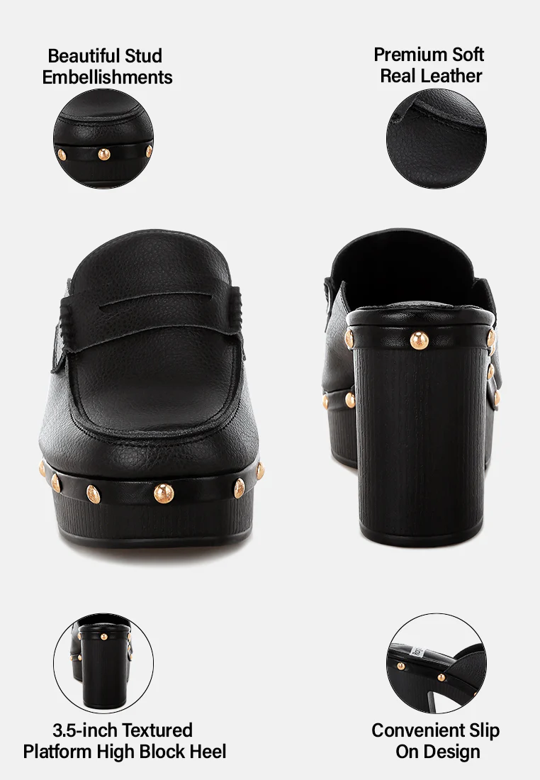 Lyrac Leather Platform Clogs - Image 21