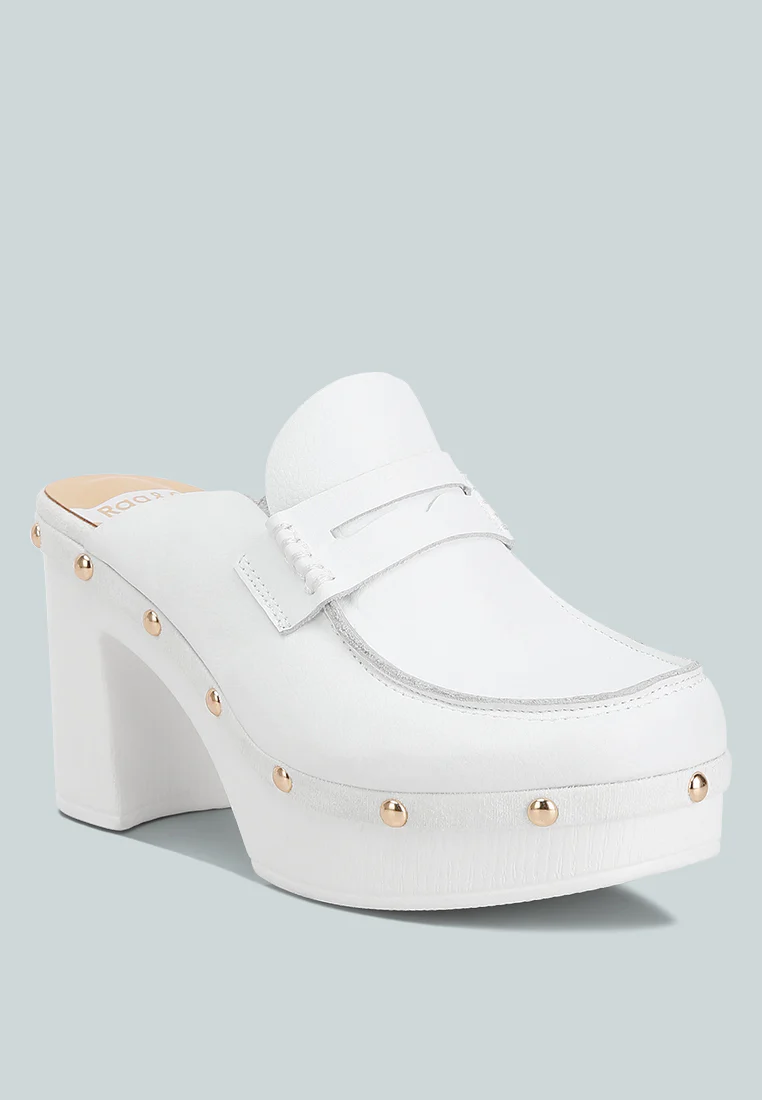 Lyrac Leather Platform Clogs - Image 3