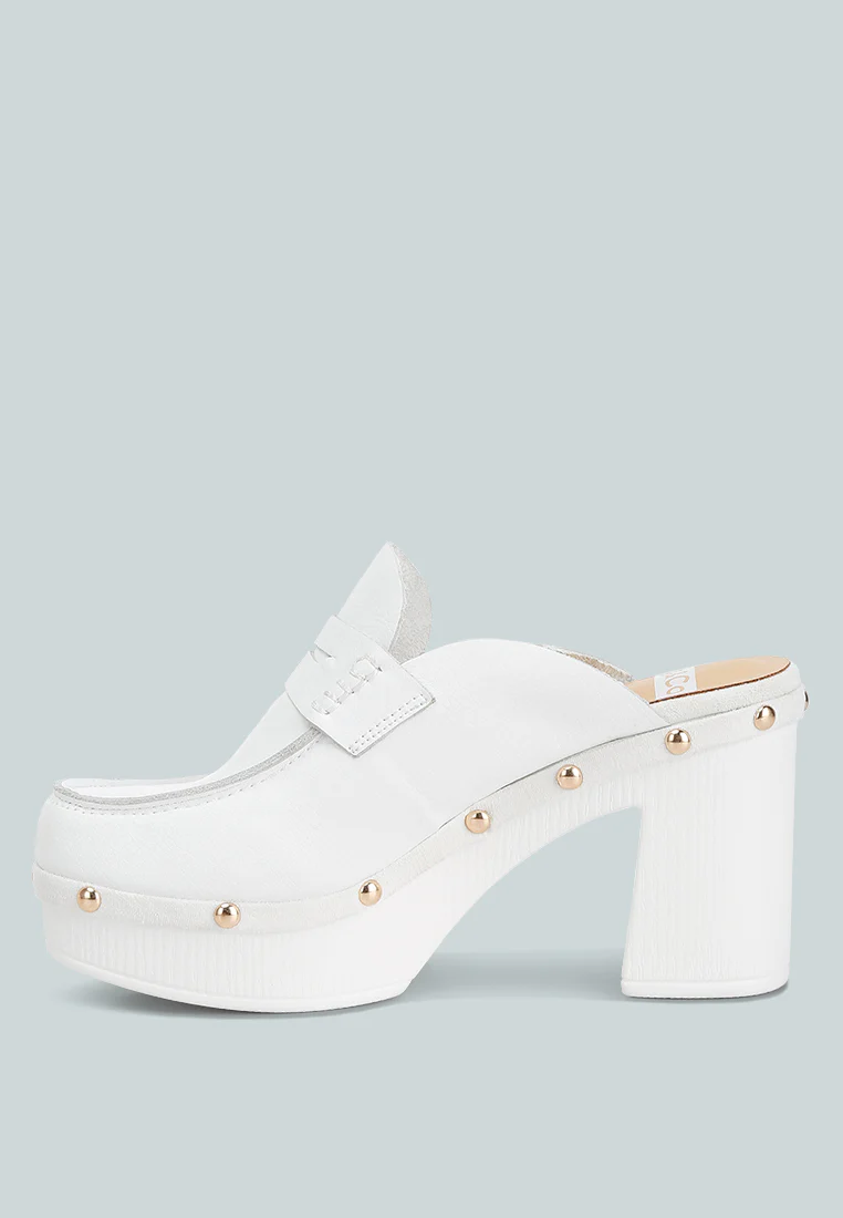 Lyrac Leather Platform Clogs - Image 5