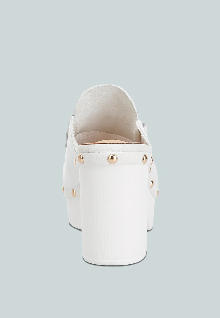 Lyrac Leather Platform Clogs - Image 6
