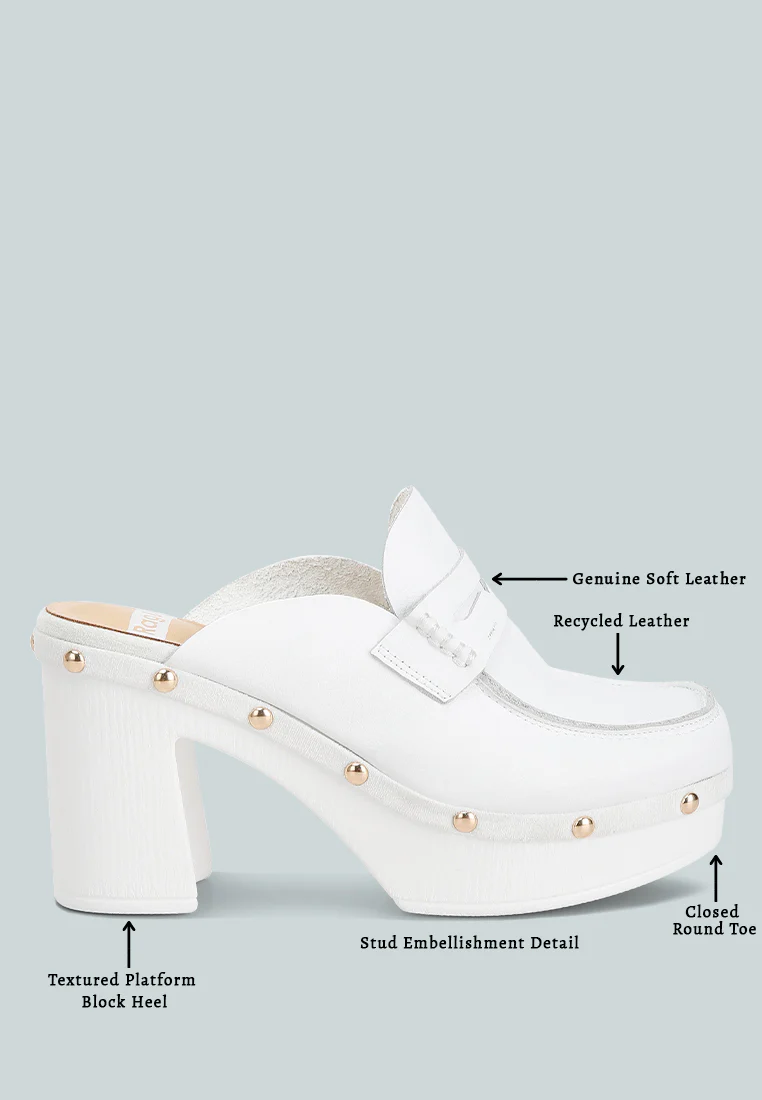 Lyrac Leather Platform Clogs - Image 9