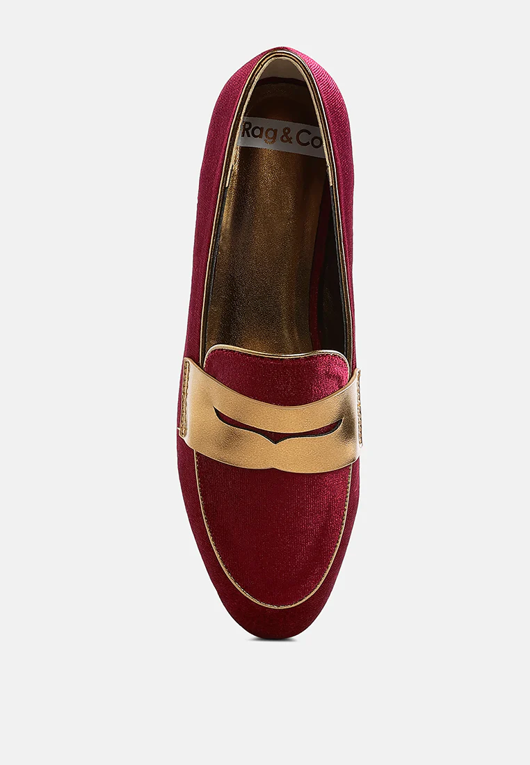 Malta Penny Strap Velvet Loafers - Image 4