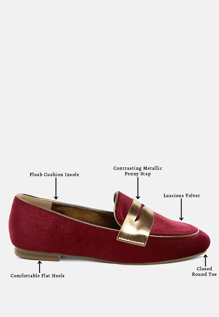 Malta Penny Strap Velvet Loafers - Image 6