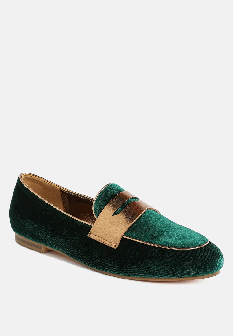Malta Penny Strap Velvet Loafers - Image 8