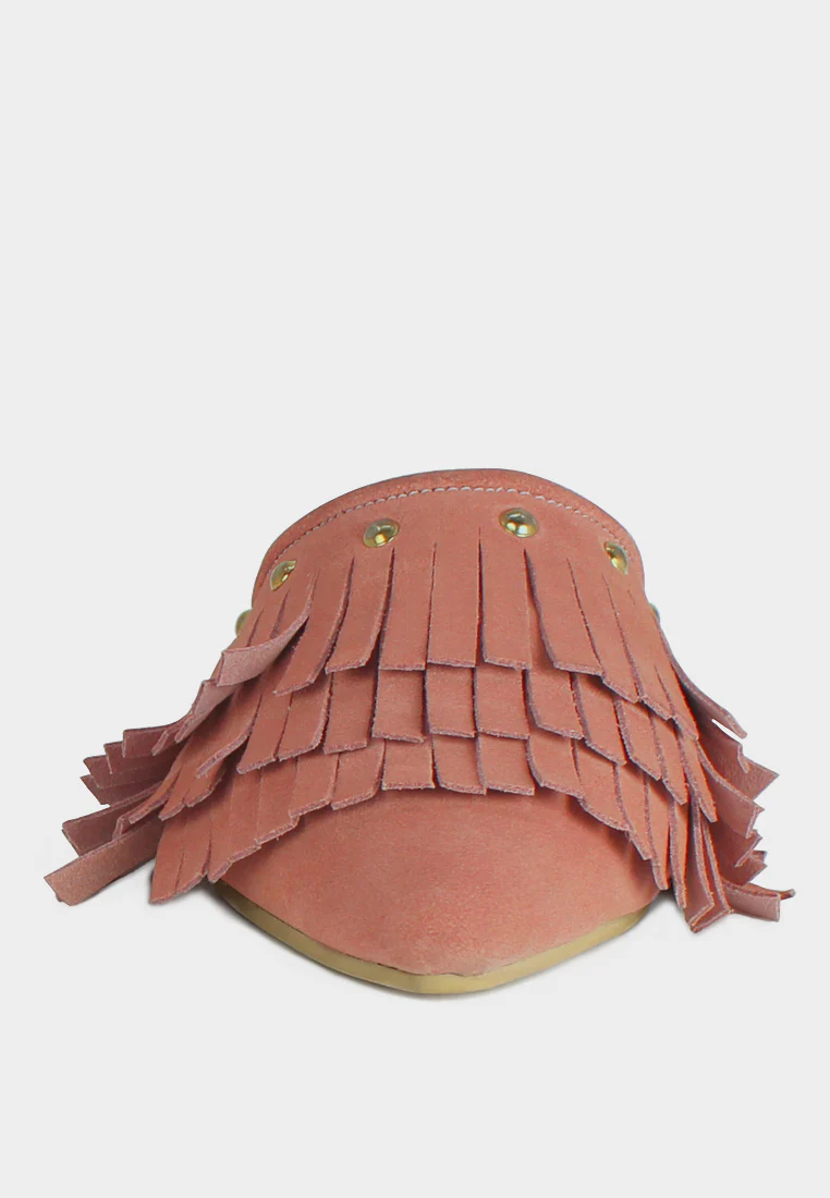 MARISSA Pink Marissa Suede Fringe Mules - Image 5