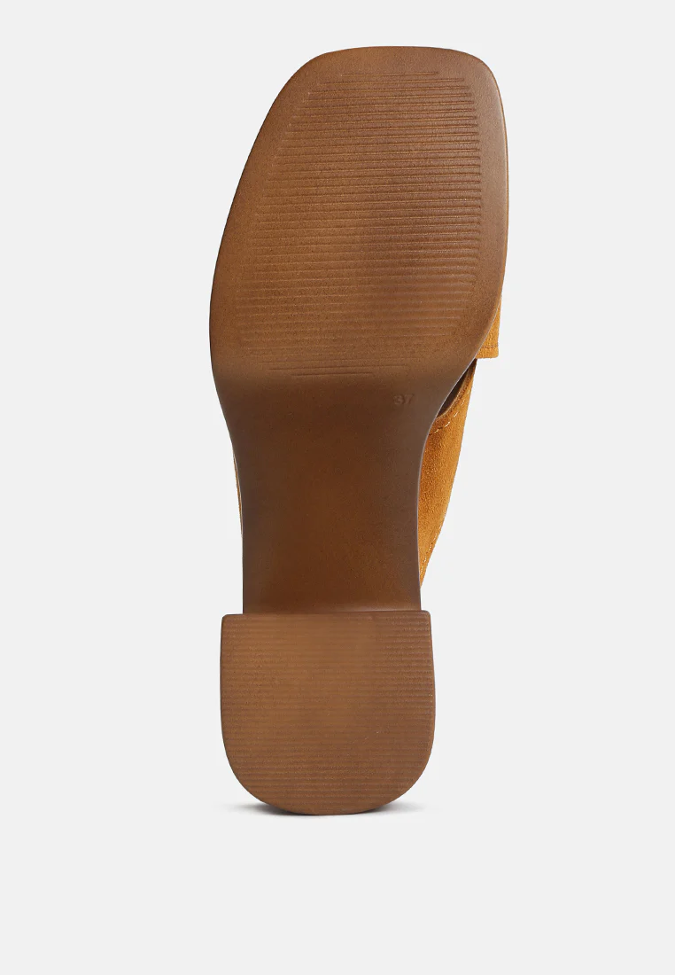 MATRIX Criss Cross Strap Block Heel Sandals in Light Tan - Image 7