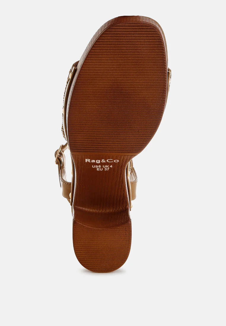 Mazaro Raffia Chunky Sandals - Image 6