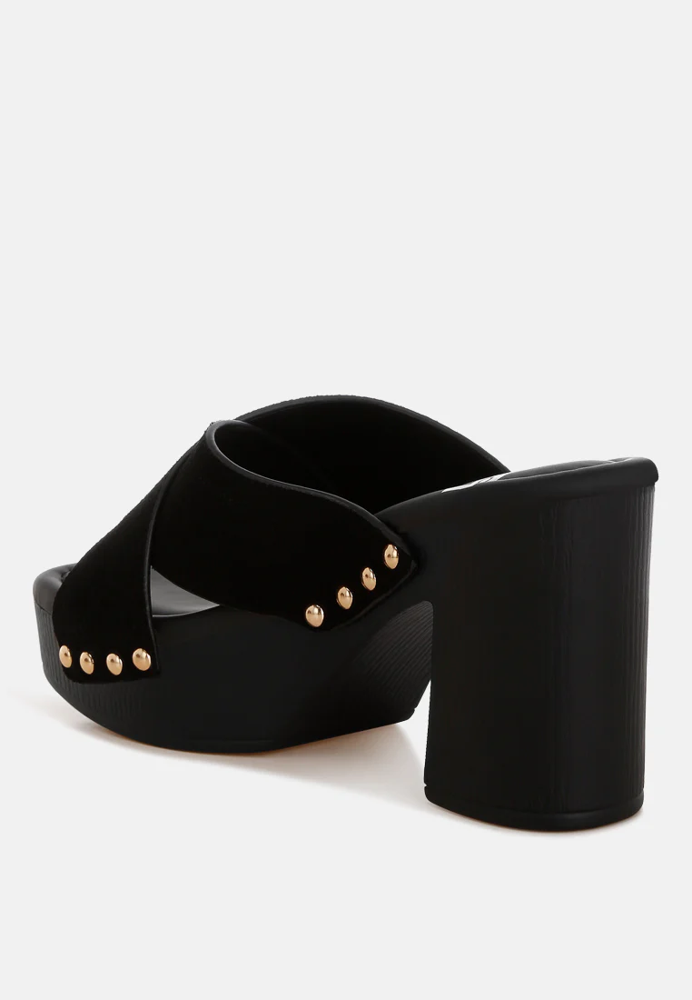 Womens Mearsk Genuine Suede Leather Clogs - Image 20