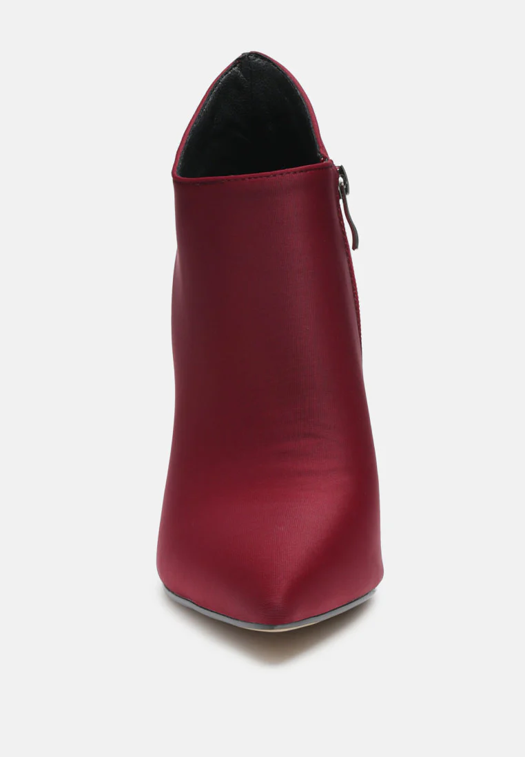 MELBA Pointed Toe Stiletto Boot in Burgundy - Image 3
