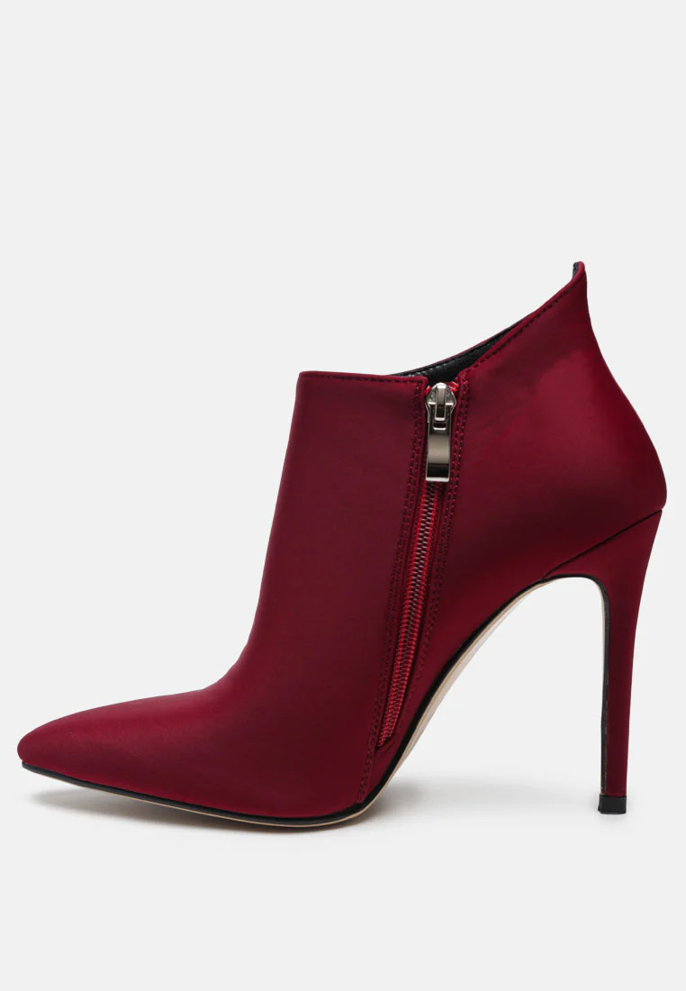 MELBA Pointed Toe Stiletto Boot in Burgundy - Image 4