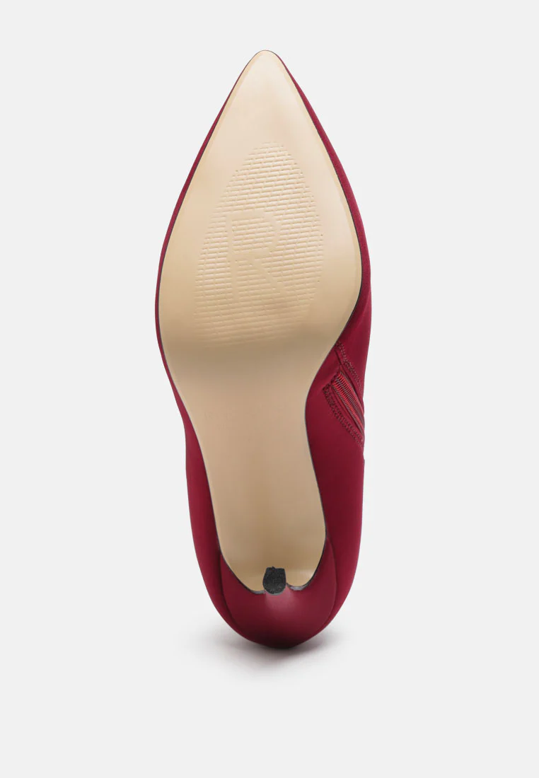 MELBA Pointed Toe Stiletto Boot in Burgundy - Image 6