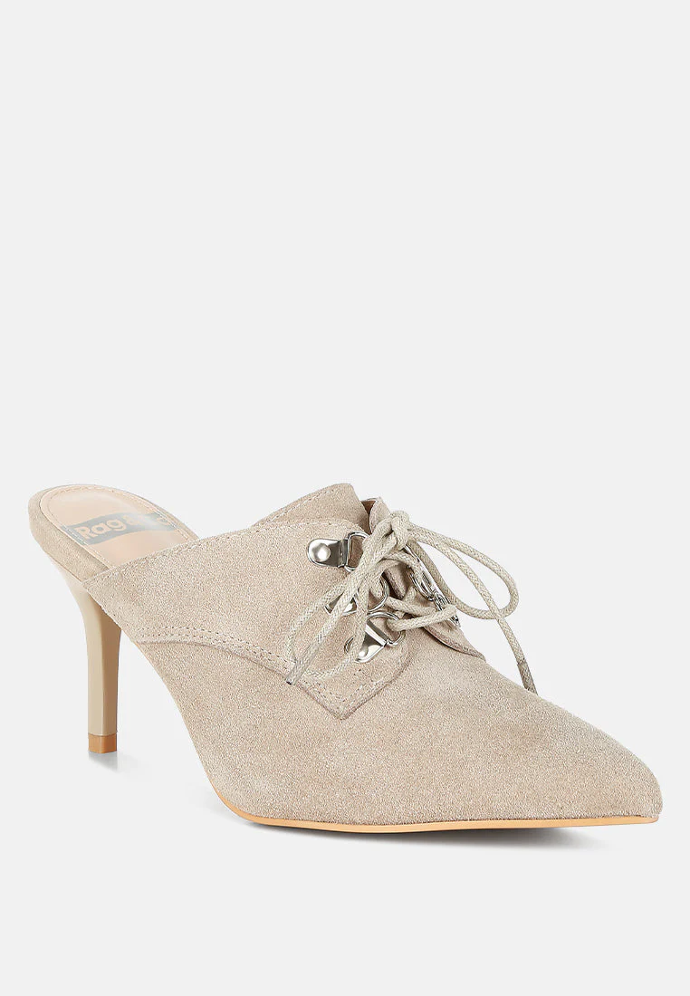 Miladi Genuine Suede Leather Stiletto Mules - Image 3