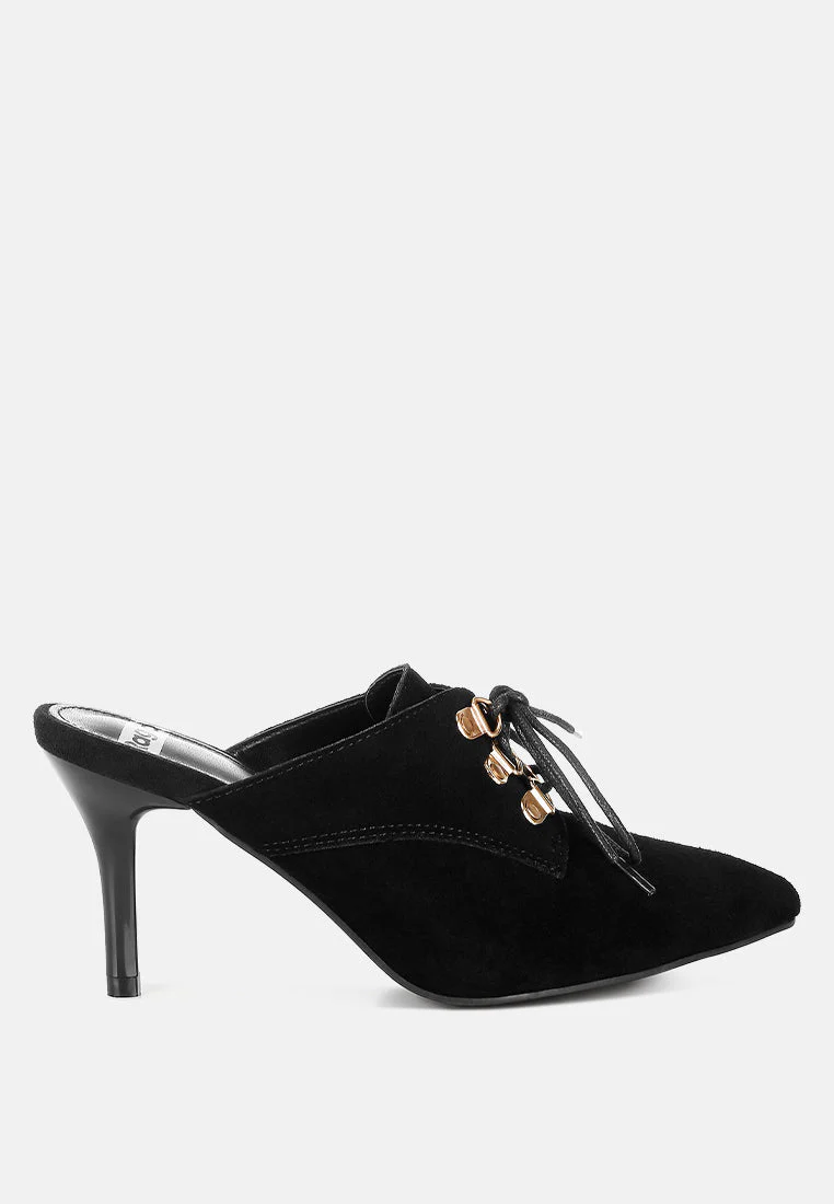 Miladi Genuine Suede Leather Stiletto Mules - Image 7