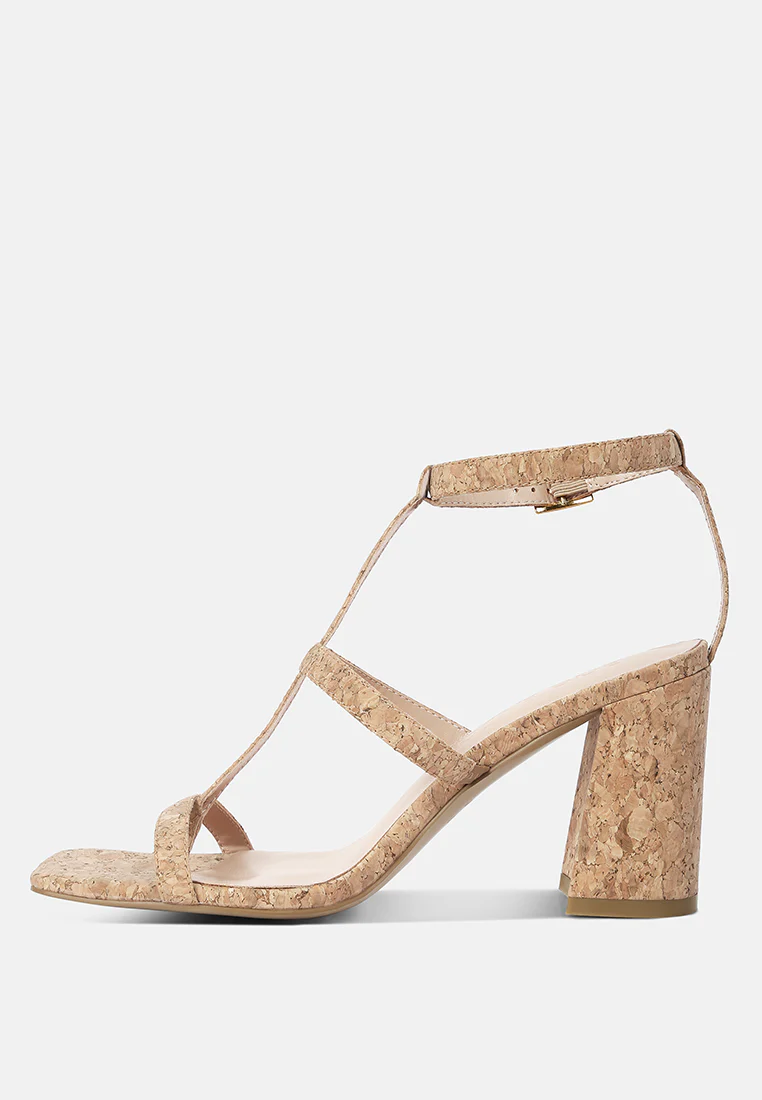 MIRABELLA Open Square Toe Block Heel Sandals in Natural - Image 4