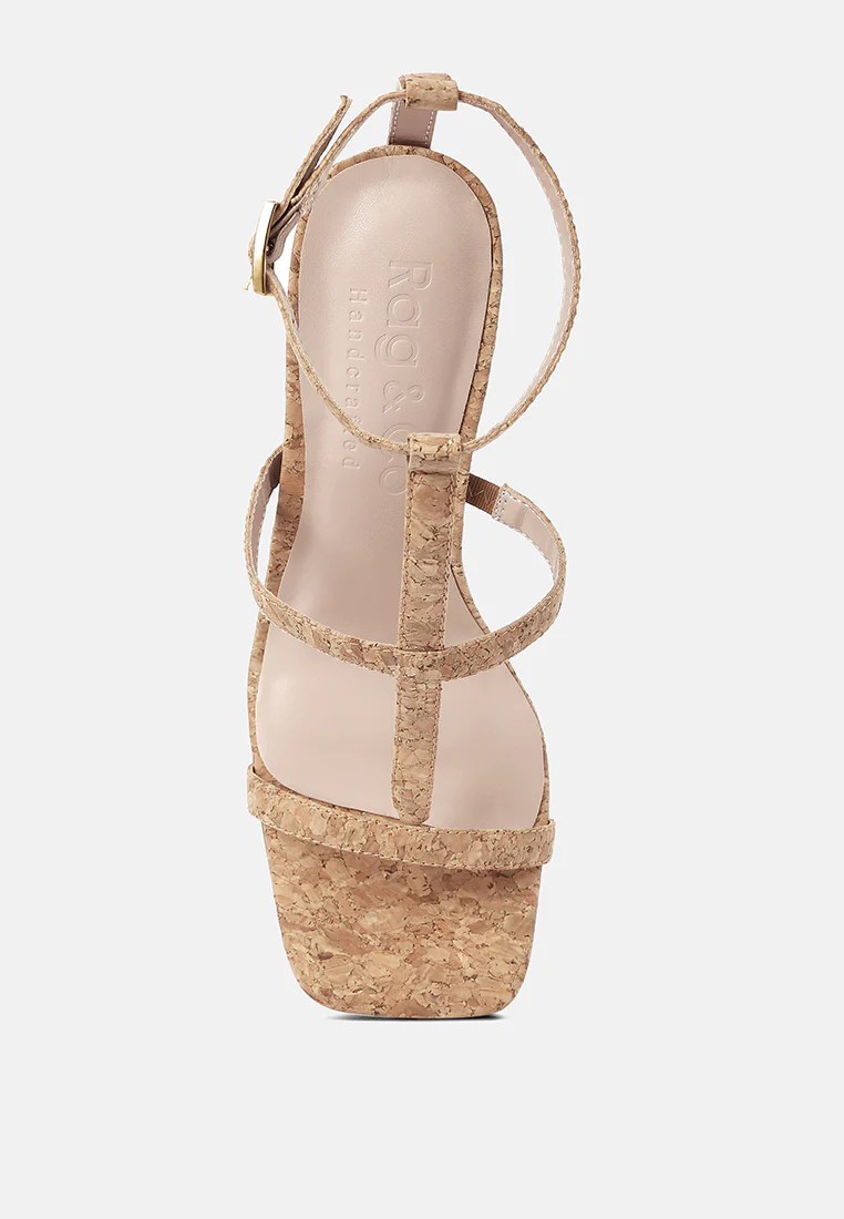 MIRABELLA Open Square Toe Block Heel Sandals in Natural - Image 6