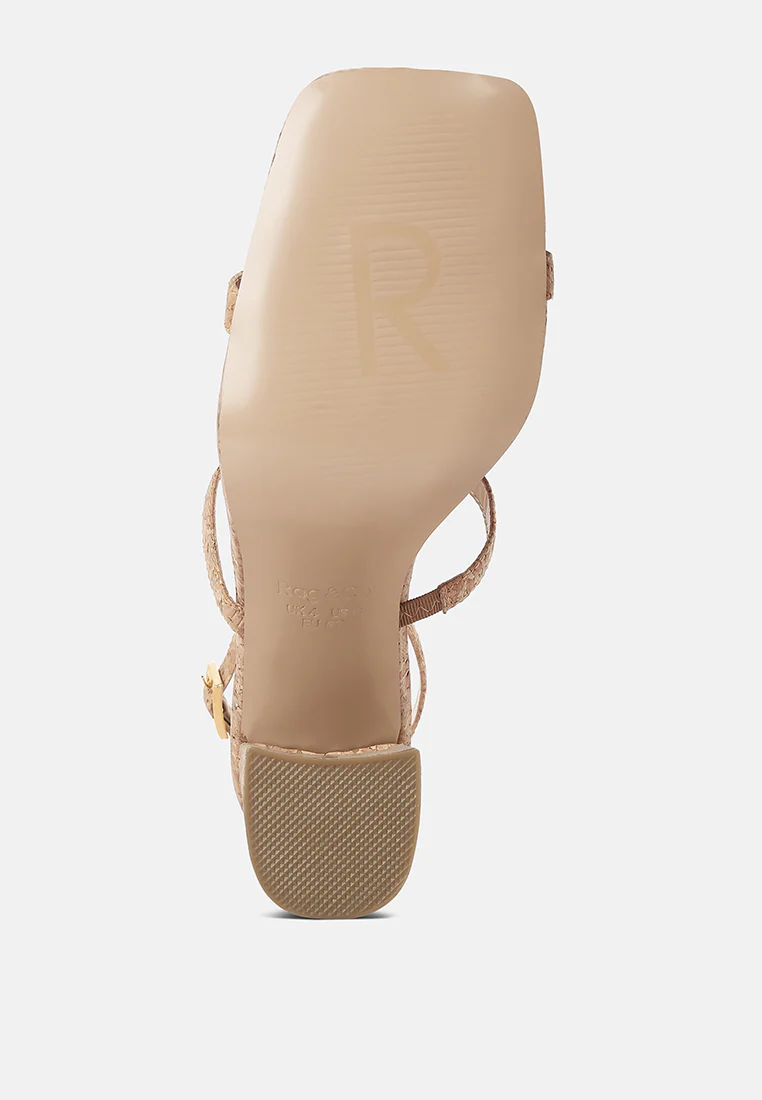 MIRABELLA Open Square Toe Block Heel Sandals in Natural - Image 7