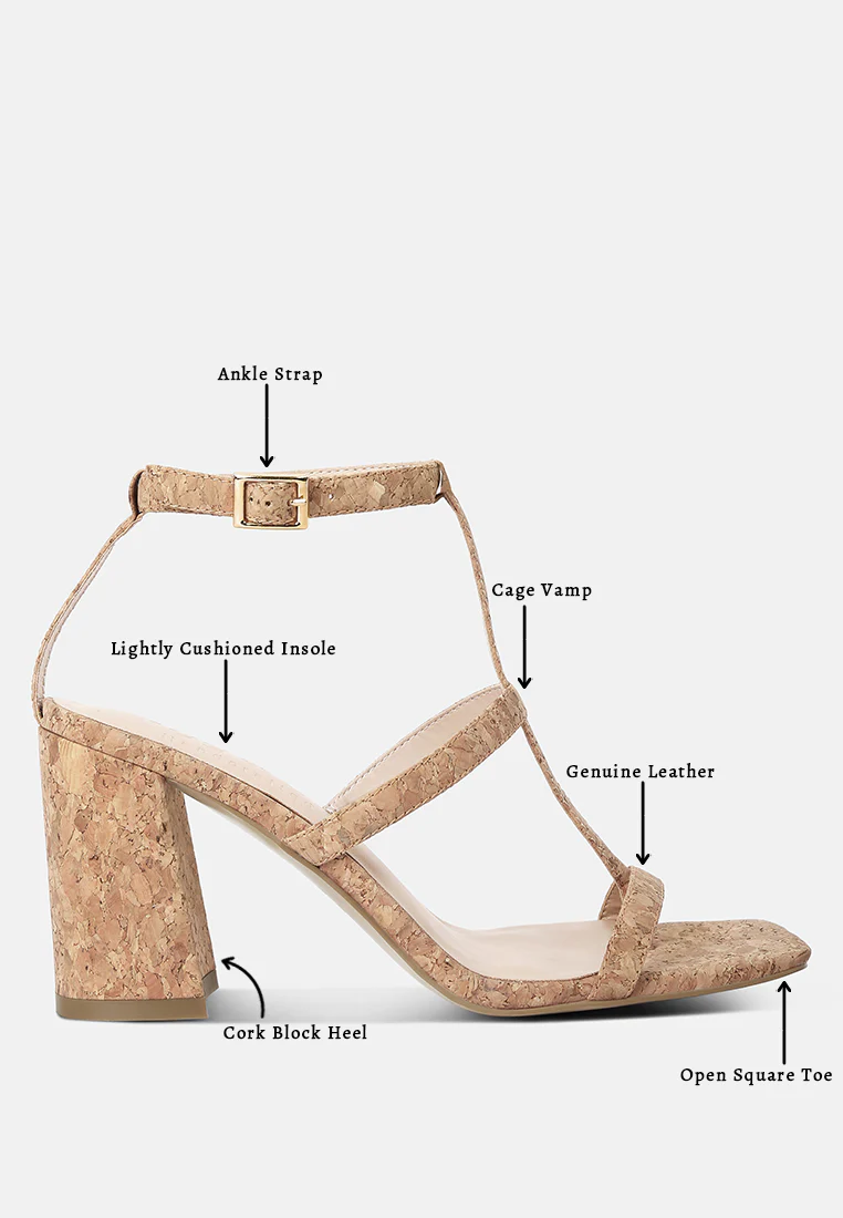 MIRABELLA Open Square Toe Block Heel Sandals in Natural - Image 8
