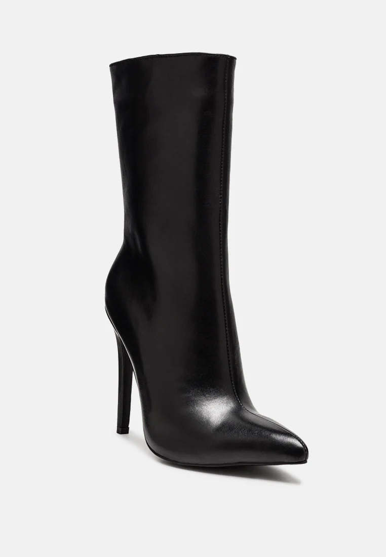 NAGINI Over Ankle Pointed Toe High Heeled Boot in Black - Image 2