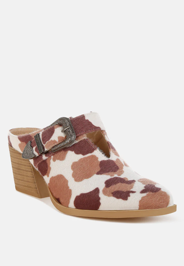 Nometa Faux Suede Buckle Detail Mules - Image 3