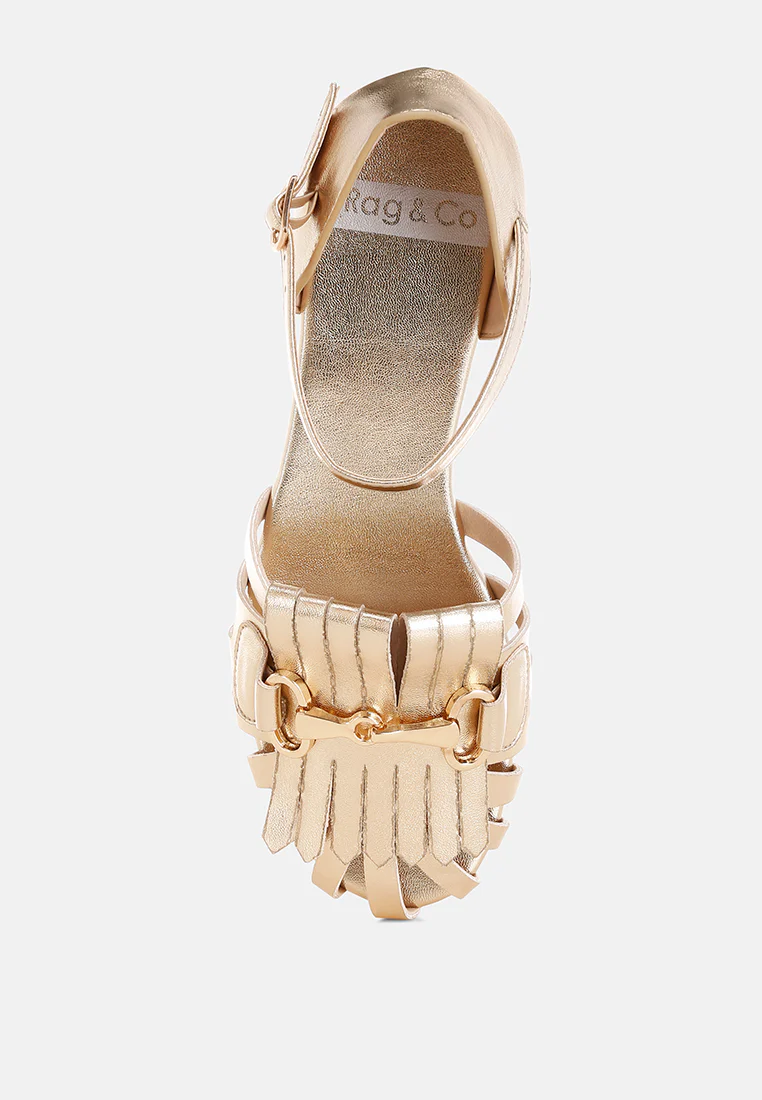 Noori Metallic Fringe Flat Sandals - Image 5