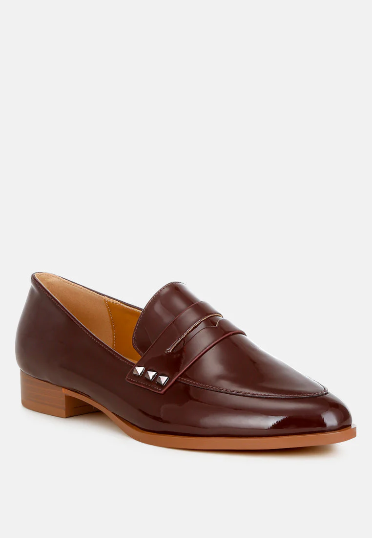 Noshiya Patent Pleather Penny Loafers - Image 13