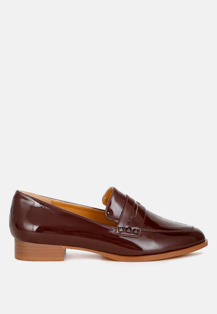 Noshiya Patent Pleather Penny Loafers - Image 14