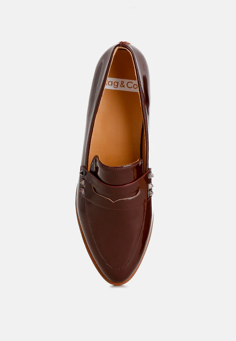Noshiya Patent Pleather Penny Loafers - Image 16