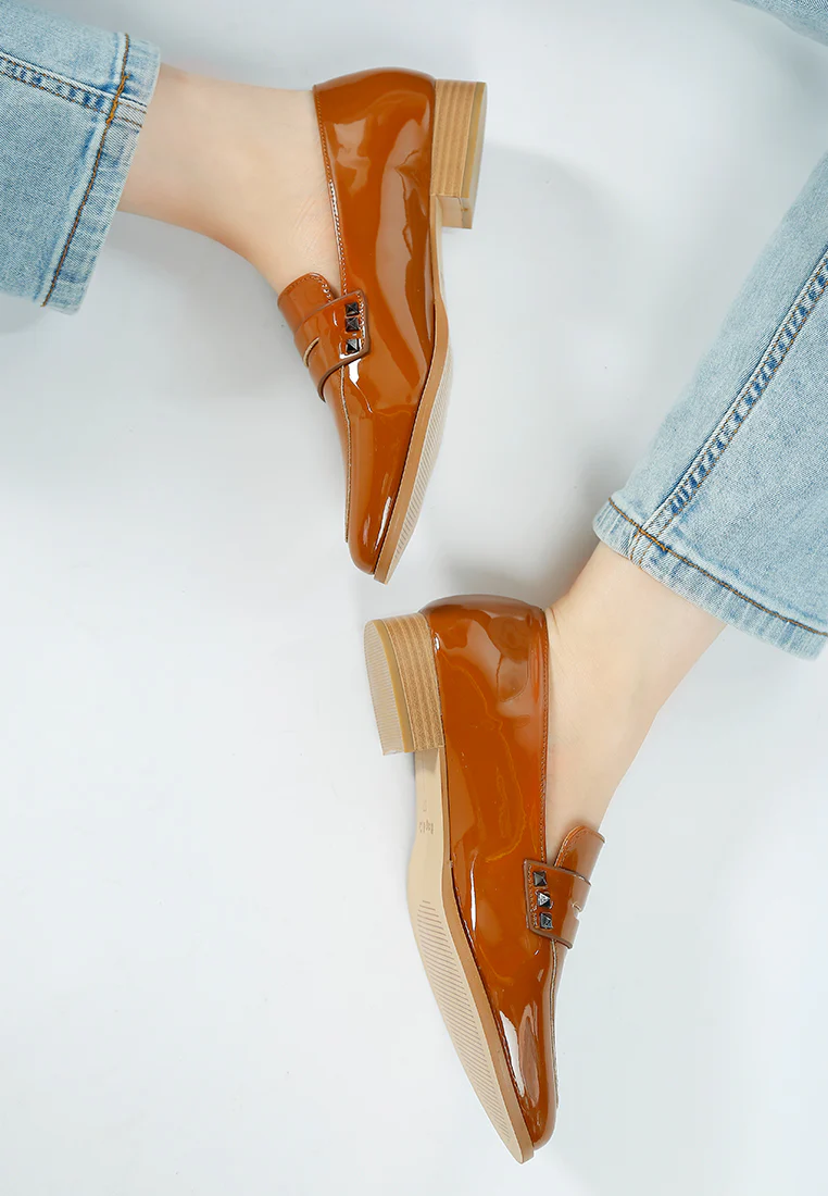Noshiya Patent Pleather Penny Loafers - Image 19
