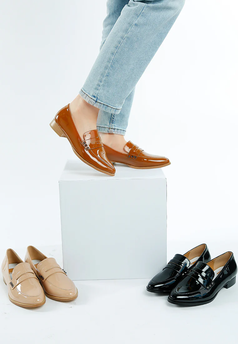 Noshiya Patent Pleather Penny Loafers - Image 30