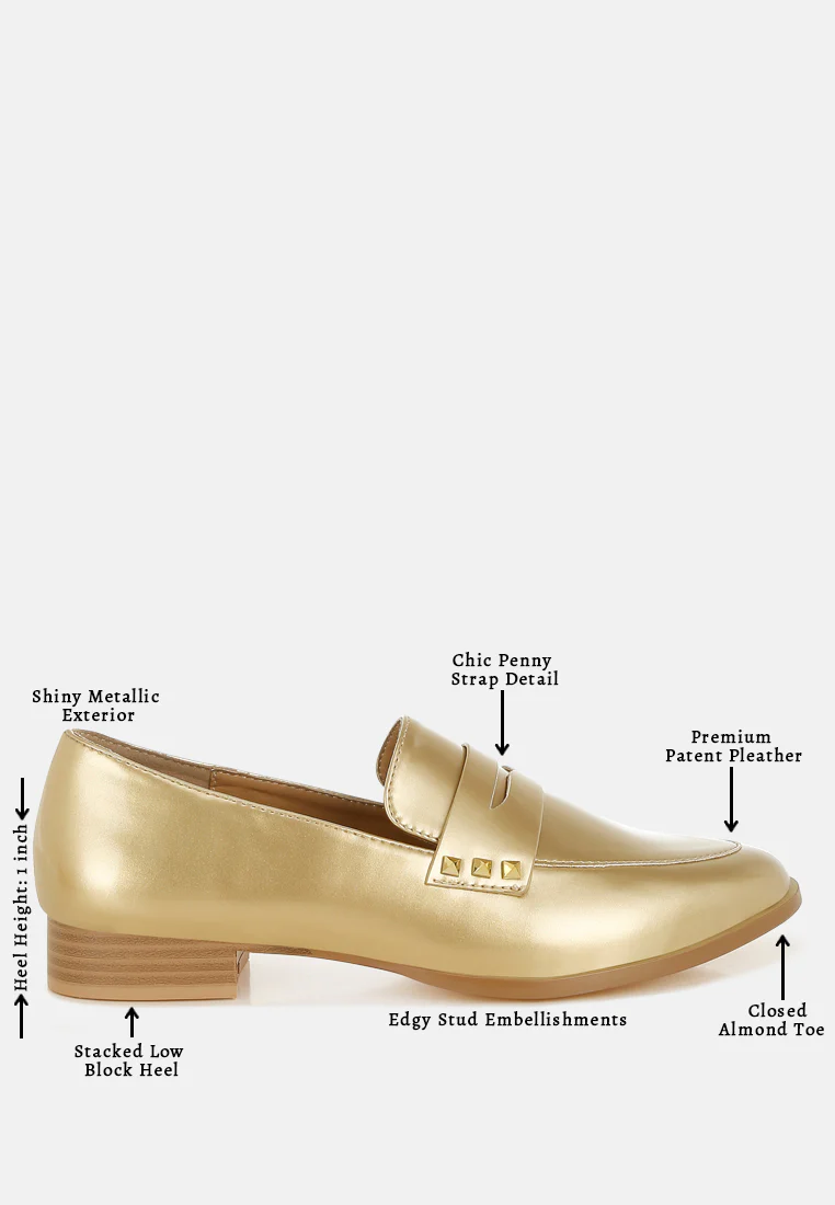 Noshiya Patent Pleather Penny Loafers - Image 37