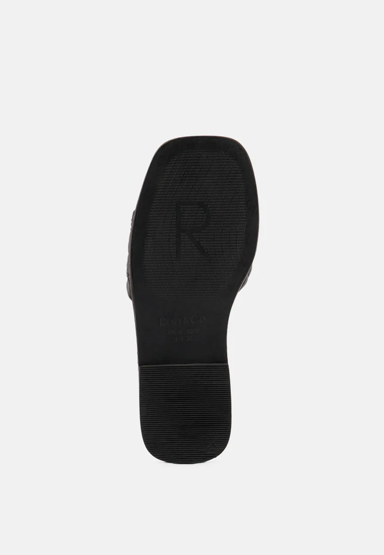 ODALTA Black Handcrafted Quilted Summer Flats - Image 7
