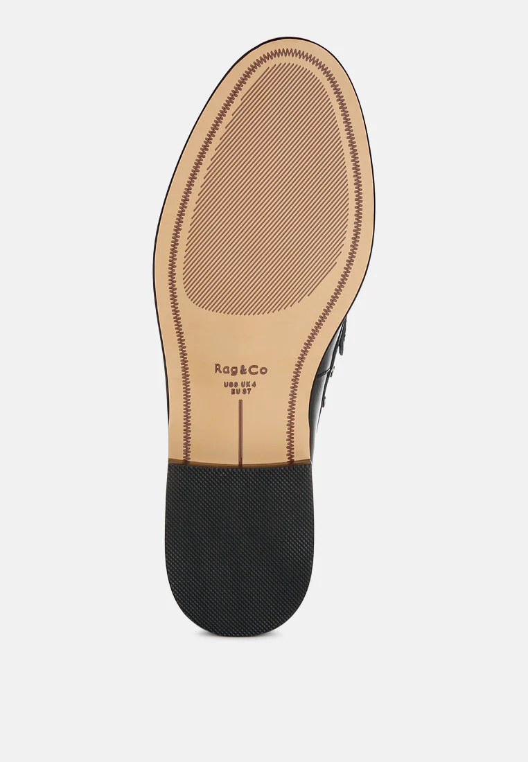 Oglavia Studs Embellished Leather Loafers - Image 11