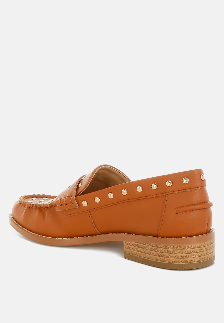 Oglavia Studs Embellished Leather Loafers - Image 22
