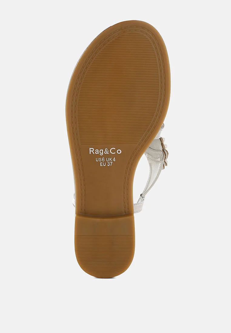 Opazie Metallic Pearl Embellished Flats - Image 11