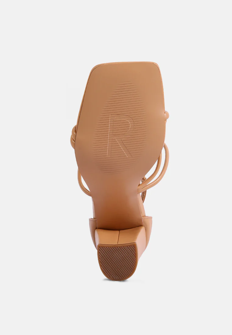 OPULENCE Latte High Heeled Dress Sandals - Image 6