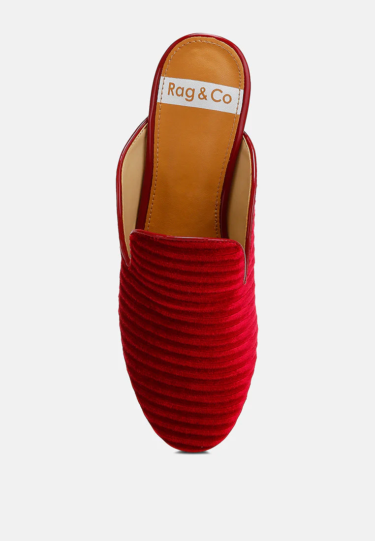 Ouzini Velvet Textured Slip On Mules - Image 14