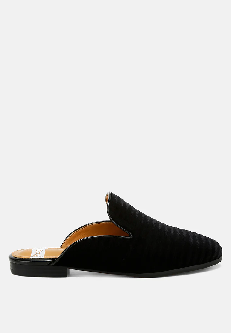 Ouzini Velvet Textured Slip On Mules - Image 16