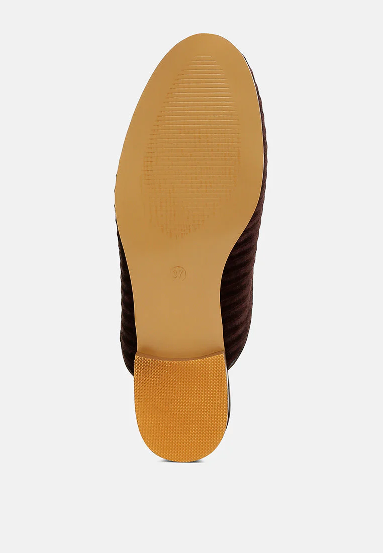 Ouzini Velvet Textured Slip On Mules - Image 5