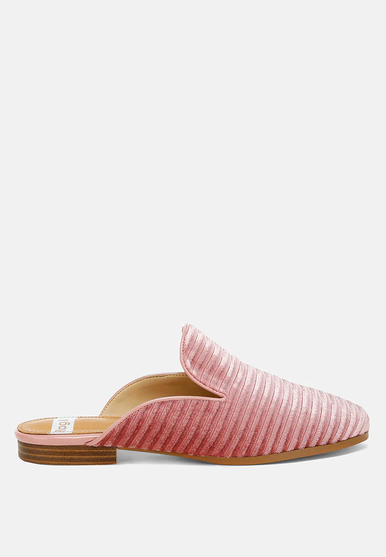 Ouzini Velvet Textured Slip On Mules - Image 7
