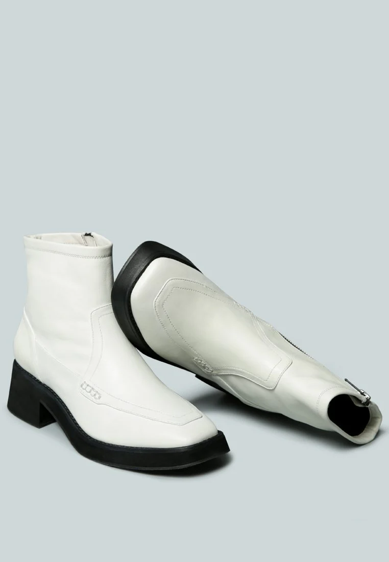 OXMAN Classic White Ankle Boot - Image 3