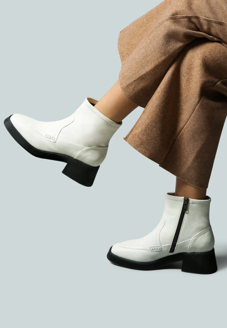 OXMAN Classic White Ankle Boot - Image 5